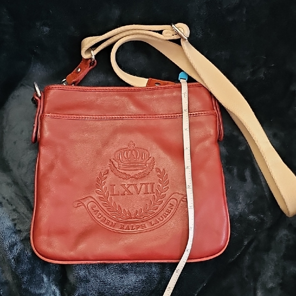 Lauren Ralph Lauren Burgundy Leather Crossbody Bag EUC